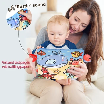 Baby Cloth Book 4 Pages 0-3 Year Old Early Education Cognitive Learning Tail Cloth Book 7 Styles Baby Fun Toys 6