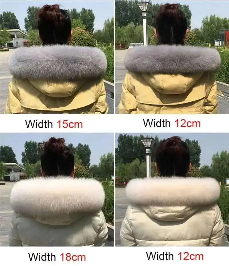Echt Fox Pelz Kragen 100% Natürliche Pelz Schal Frauen Winter Luxus Warme Pelz Schal Damen Geniue Pelz Schals Für Mantel Unten jacke Männer – Detail 2