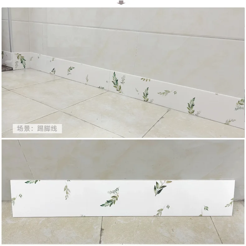 thumbnail image 1 of Pegatinas de pared autoadhesivas impermeables con forma de línea de patada, material de PVC, para esquina de sala de estar, alféizar de ventana, pegatina de azulejos de cerámica, decoración, 1 of 5