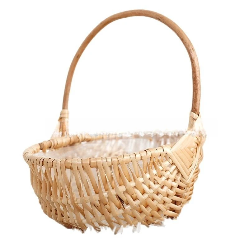 Holiday Gifts Hand-woven Willow Portable Flower Basket Baby Photo Home Decoration Flower Basket Wedding Gift Basket