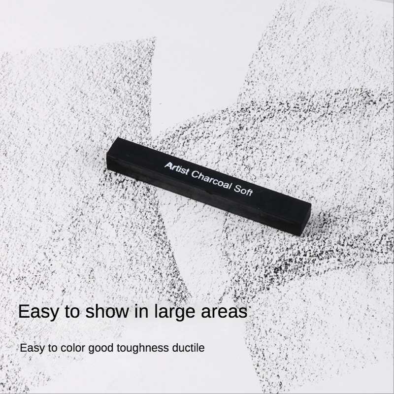 Square Sketch Carbon Stick Compressed Carbon Bar Drawing Pen Artist Drawing Bar Art Supplies 6pcs Set