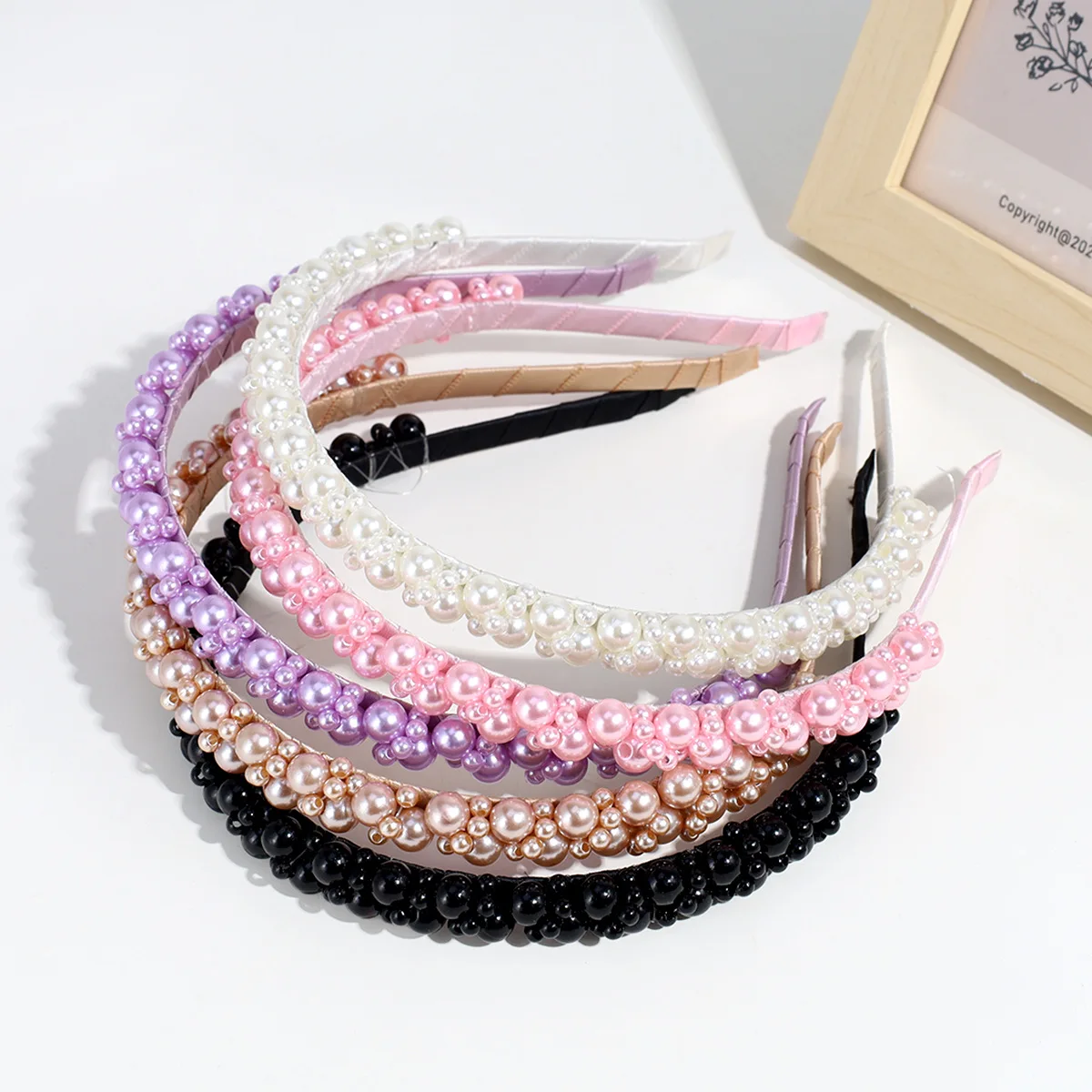 5 Colors New Thin Pearl Headband Hairbands For Women Rhinestone Adults Hairband Headband Hair Accessories Wholesale new two layer cowhide fashion women s thin belt vintage pearl buckle waistband decorative trench coat dress accessories girdle