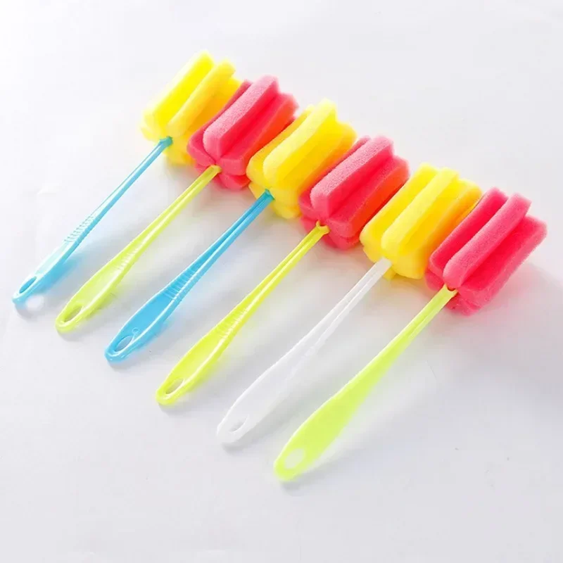 Long Handle Baby Bottle Brush Soft Sponge Brush Water Bottle Glass Cup Washing Cleaner Kitchen Tool