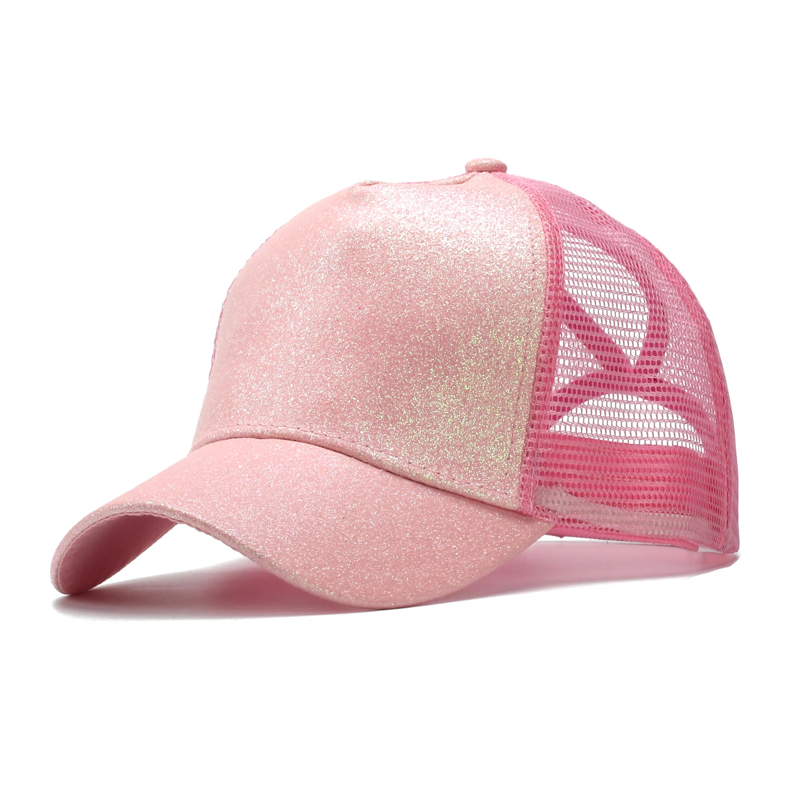 13 Colors Glitter Ponytail Mesh Hat Men Women Baseball Cap Adjustable Female Sequins Shine Summer Sun Bun Caps Outdoor Hats baseball cap sun hat