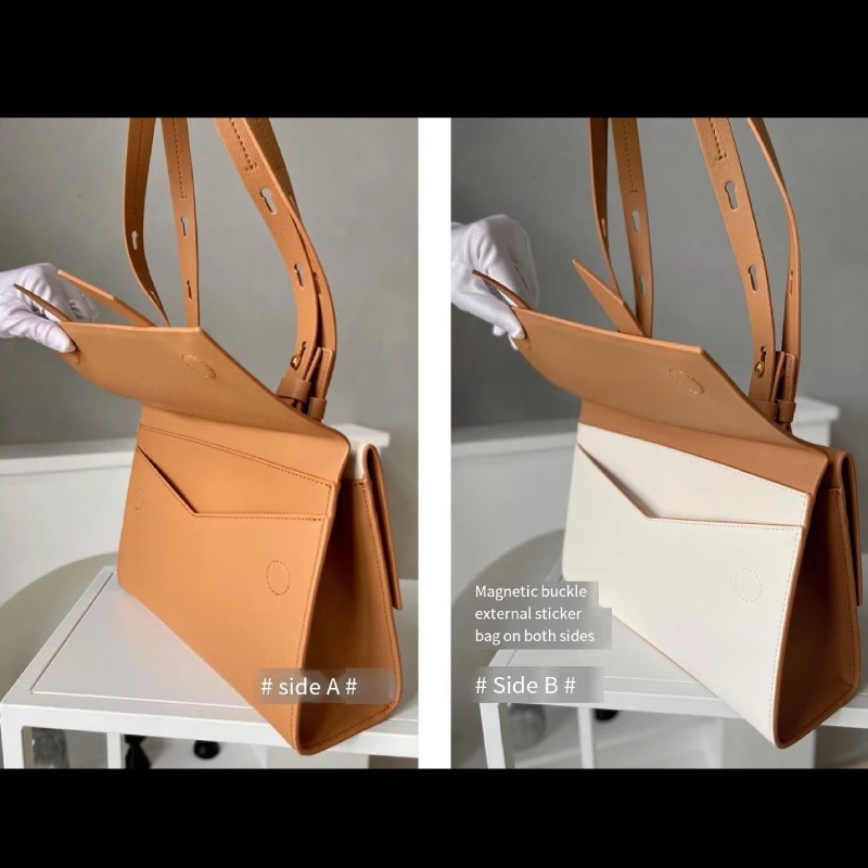 2023 Tote Bag for Women Fashion Genuine Leather Double Sided Design Trend Lady Handbag Large Capacity Underarm One Shoulder Bag