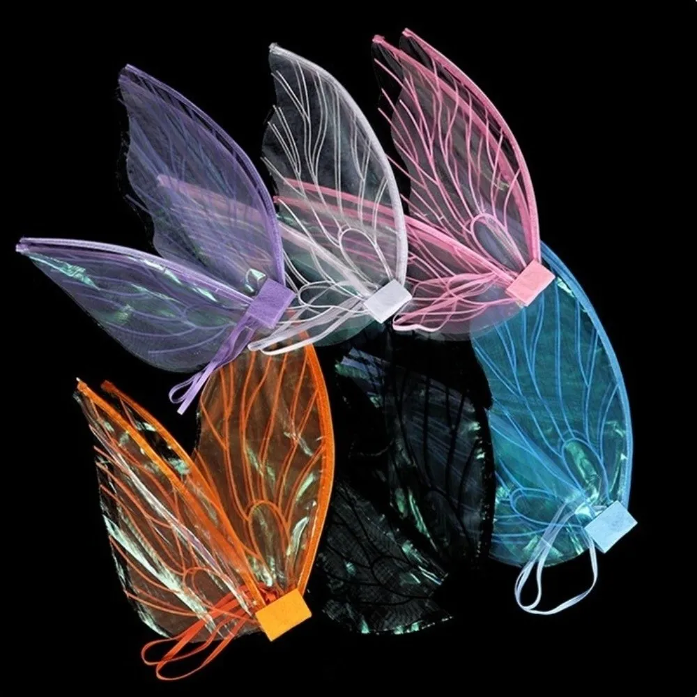 Cosplay Requisiten Mädchen Schmetterlingsflügel Mehrfarbiger Organza Elf Engelsflügel Rollenspiel Leichte Feenflügel Bühnenauftritt – Detail 7