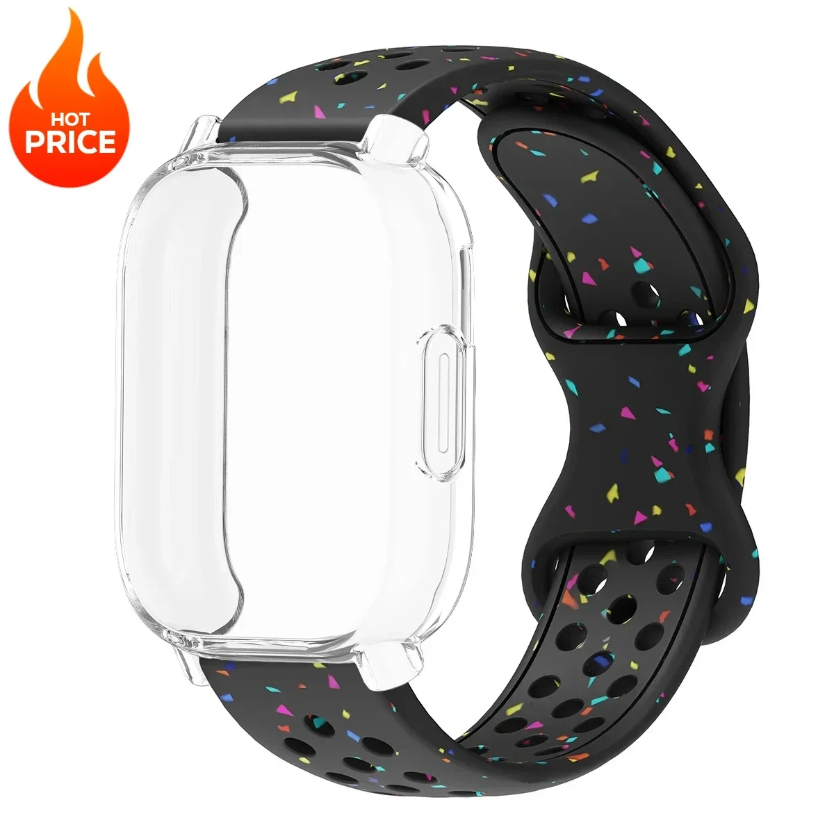Enhanced Silicone Strap and TPU Protector Case for Full-Screen Coverage - Breathable Sports Band Design