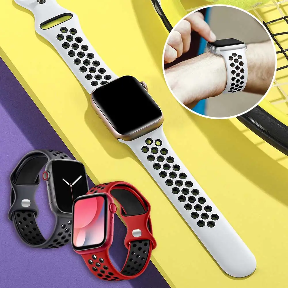 Premium Sport Silicone Strap for Apple Watch - Sleek and Comfortable Design