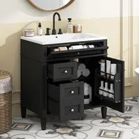 30" Bathroom Vanity with Single Sink Combo, Modern Undermount Bathroom Sink Cabinet with 2 Drawers and a Tip-Out Drawer 1