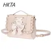 Japanese Bag Women's 2024 New Mine Sweet Bow Control Strap Love Portable Shoulder Bag Student Lolita Oblique Backpack for Girls 5