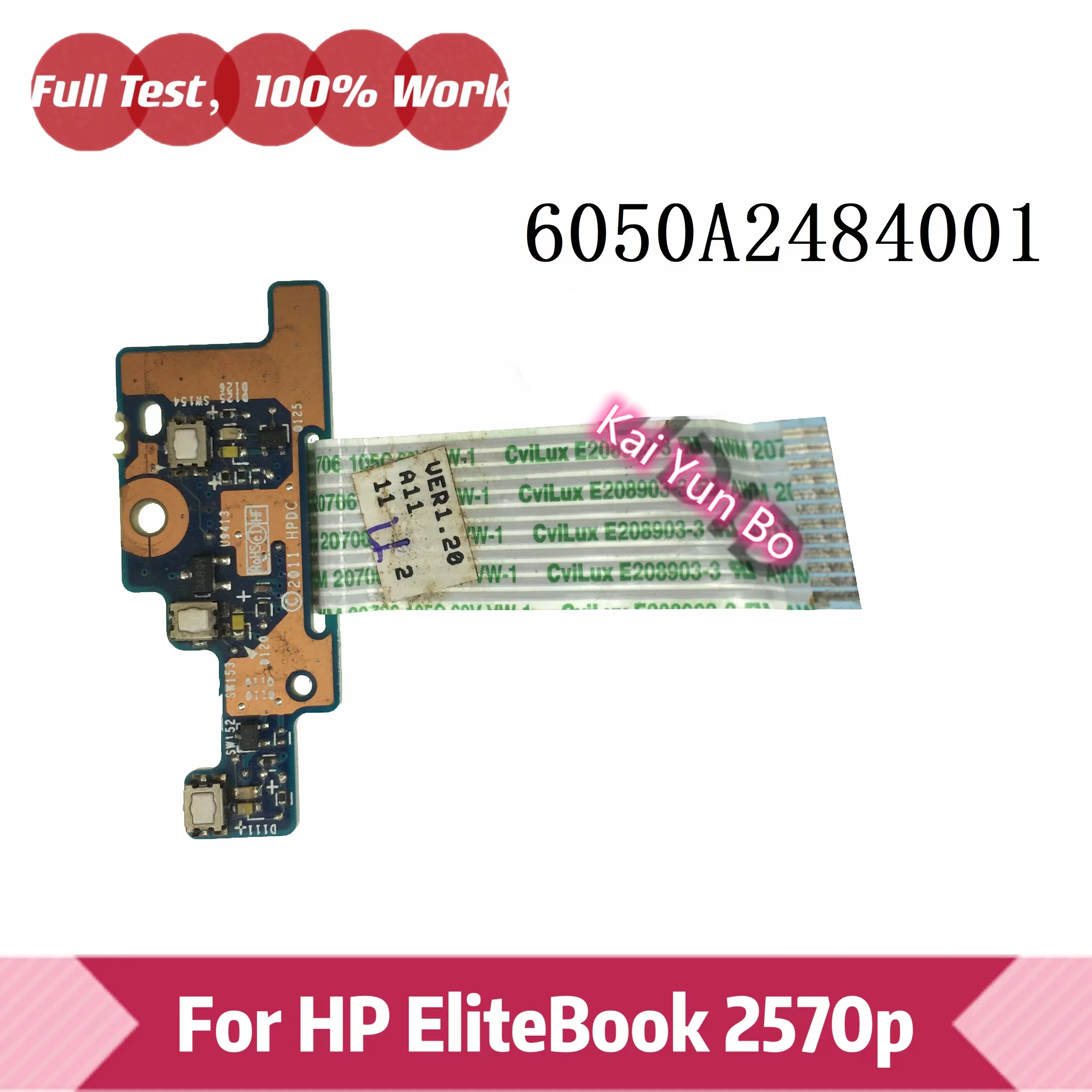 

Notebook For HP EliteBook 2570p Laptop Multimedia Button Board W/ Cable 6050A2484001