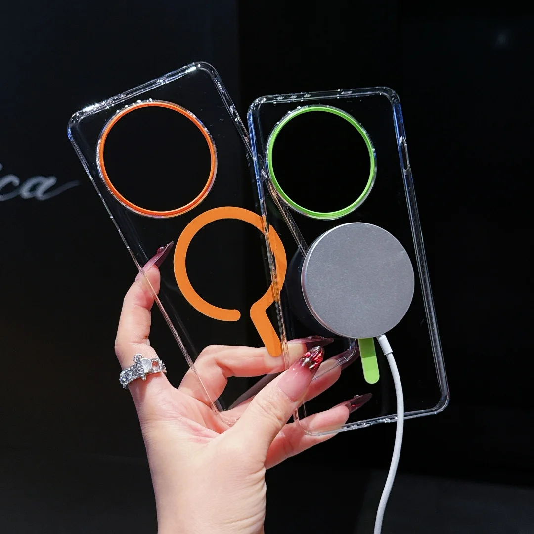 Transparent Magnetic Slim Hard Back Cover with MagSafe Wireless Charging Compatibility