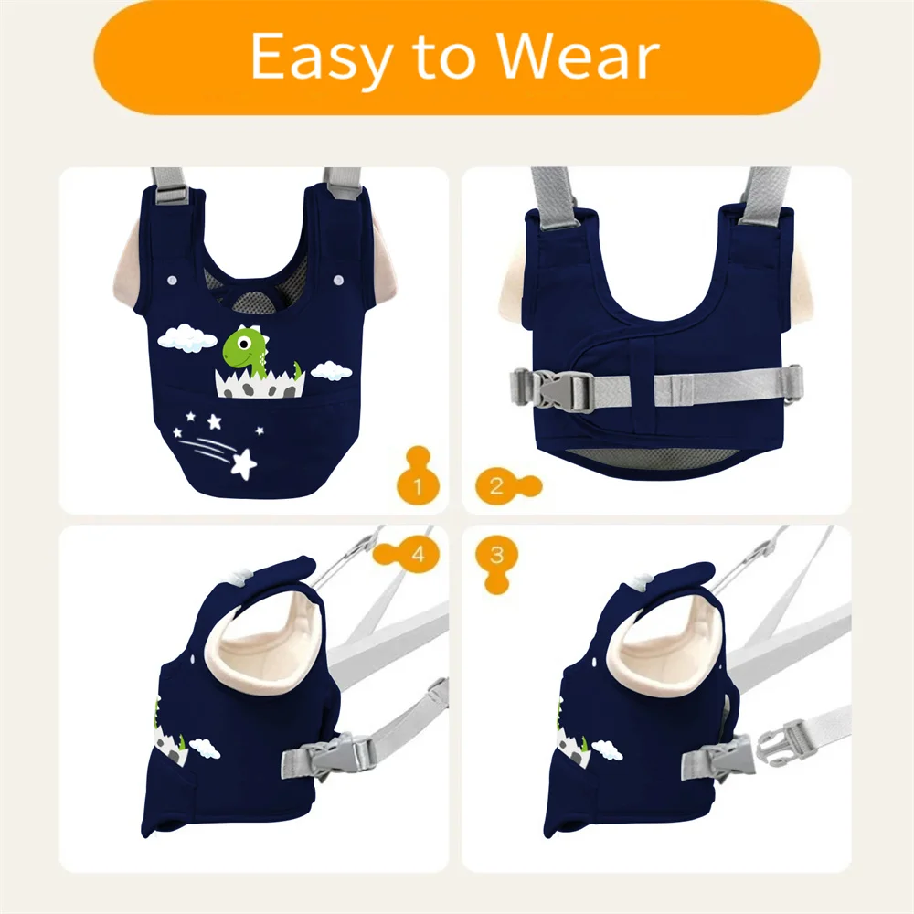 Cute Cartoon Dinosaur Baby Walker Safety Harness Leash Toddlers Activity Training Children Sling Assistant Strap for Boys Girls 6