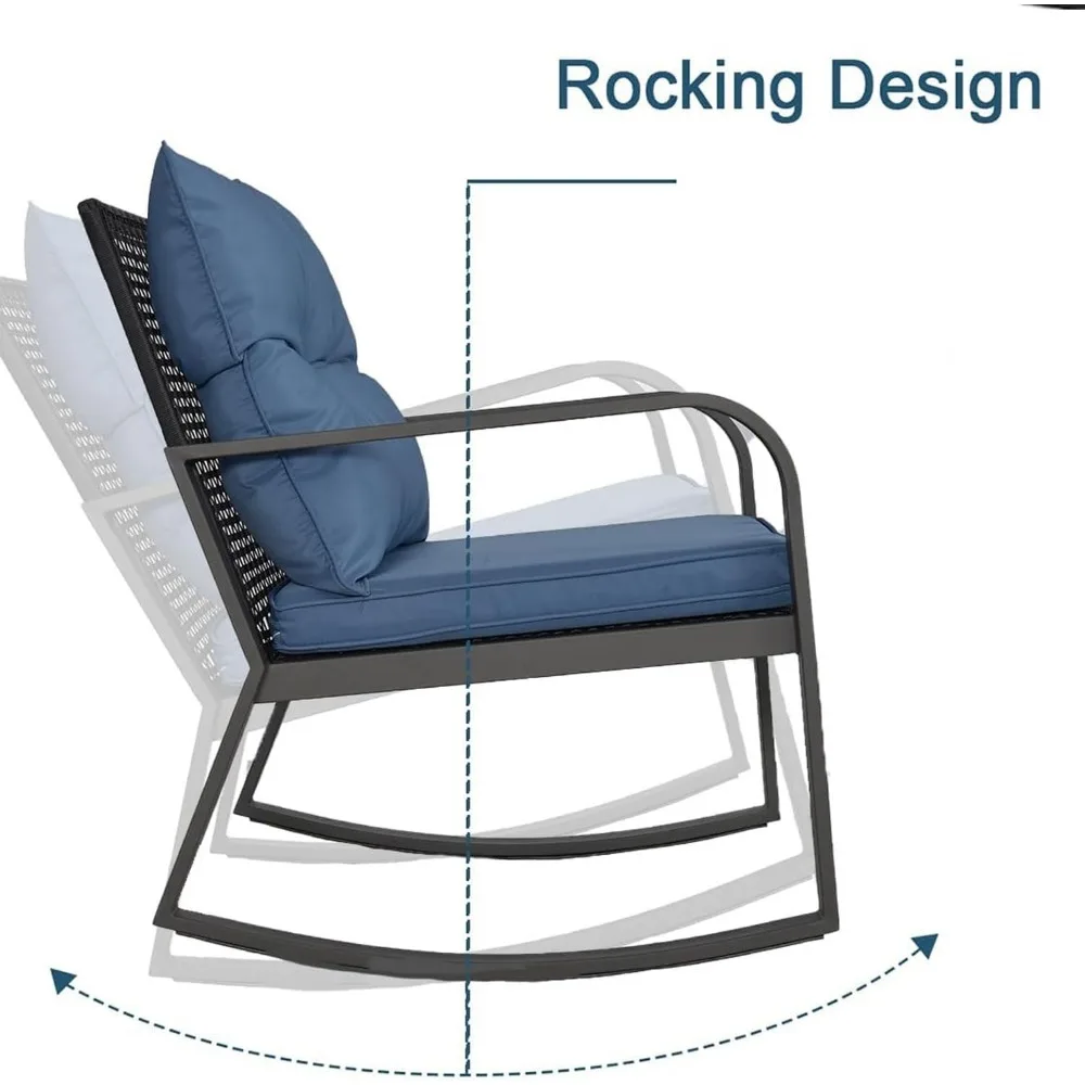 Patio Rocking Chair Outdoor Bistro Set (3PIECES)   outdoor furniture set  garden furnitures 5