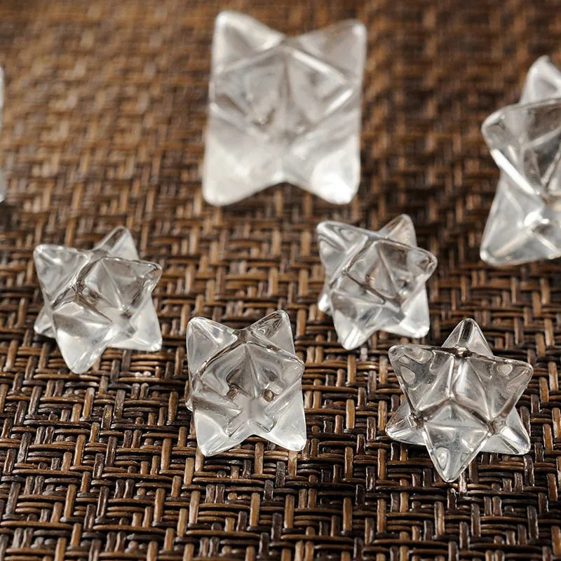 10mm Natural White Quartz crystal Stone Merkaba Pendant Necklace Healing natural stones and minerals 3