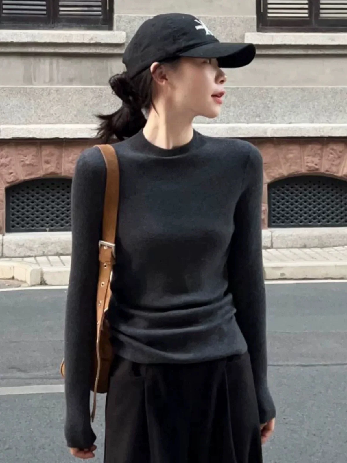 2025 New Cashmere Sweater Women Knitted Half turtleneck Women Sweater Korean Fashion Casual Cashmere Sweater Women