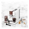 Single-Serve Conical Burr Coffee Maker 3 Size Options HomeBarista Reusable Filter Cup White Eco-Friendly Compact Brewing 3