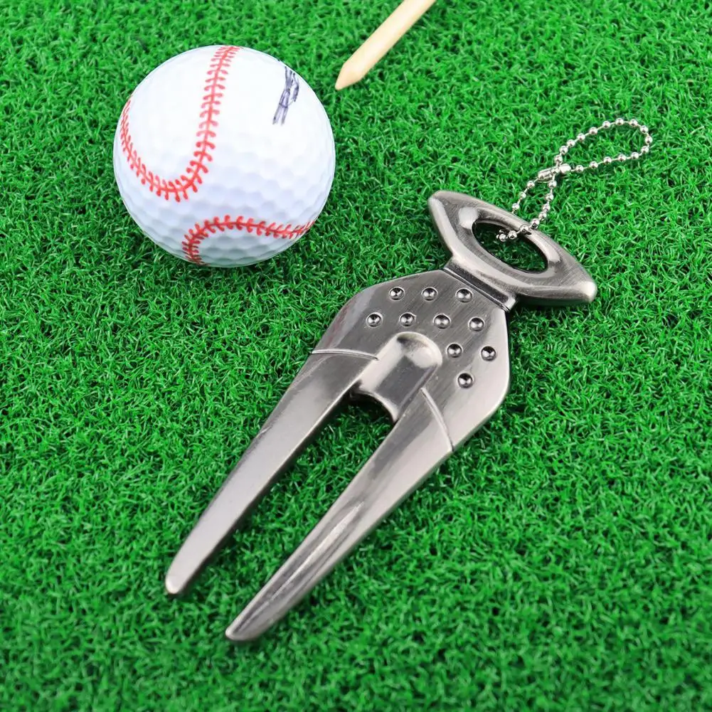 Golf Divot Tool Reusable Non-fading Mark Tool Zinc Alloy Golf Pitchfork Golf Training Aid Golf Equipment 3