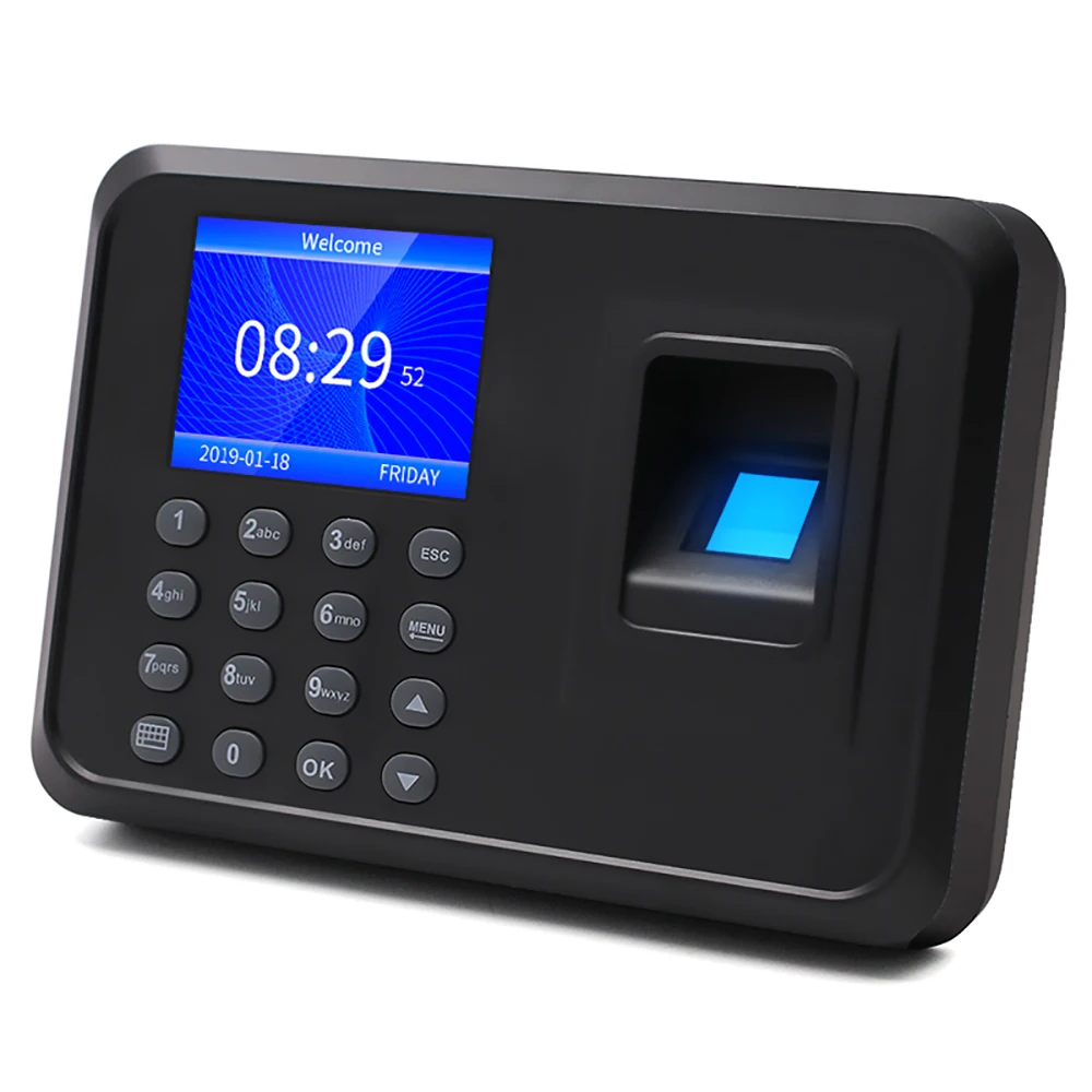 Biometric Fingerprint Password Attendance Machine Multi-language with 2.4 inch LCD Screen Employee Management Time Clock