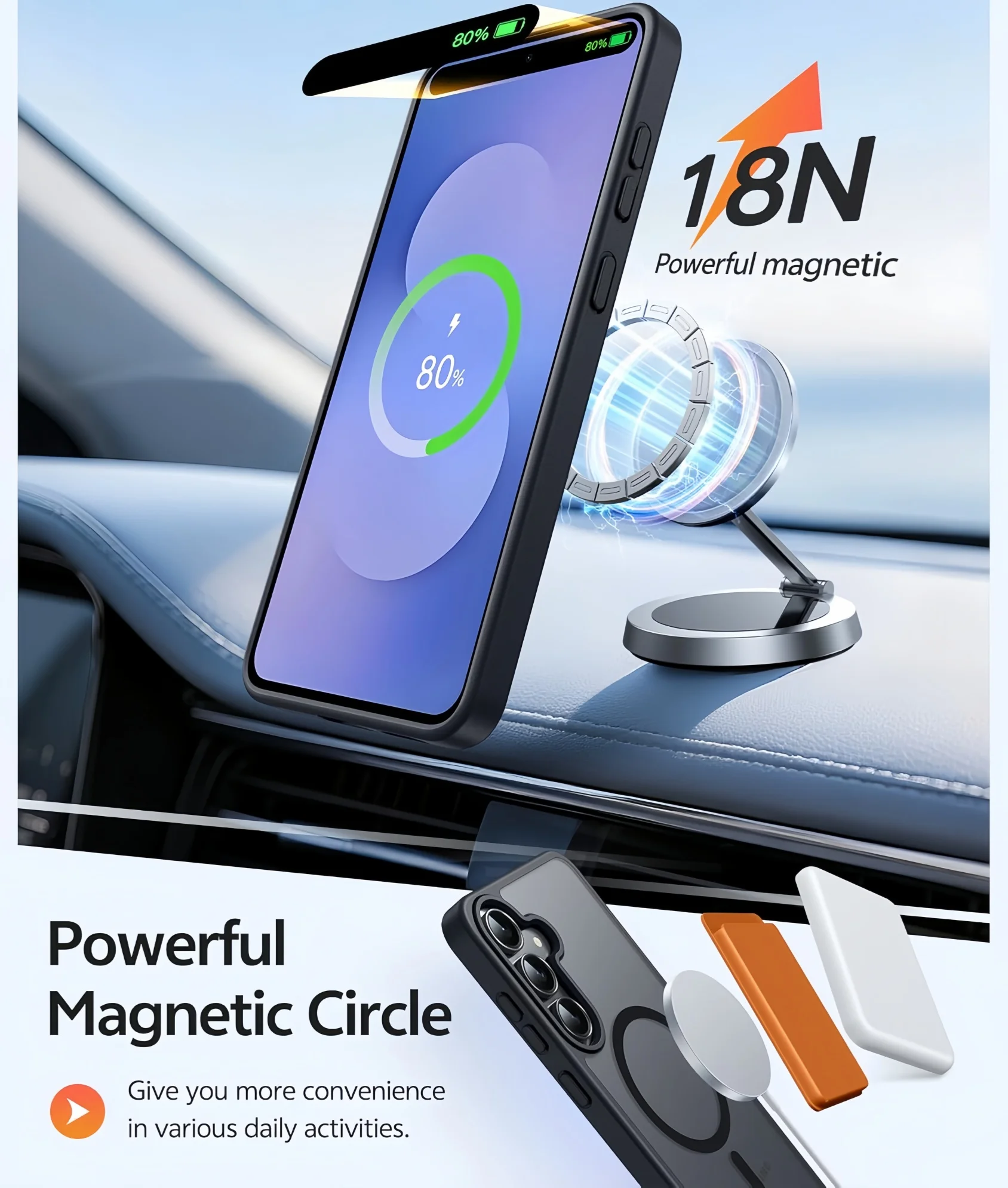 Magnetic Translucent Matte Slim Shockproof Case with Screen Protector
