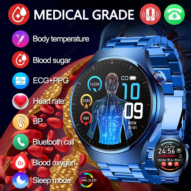 

2023 New Health Blood Sugar Smart Watch ECG+PPG Bluetooth Call 466*466 AMOLED 1.43 Inch Full Touch Screen Smartwatch For Huawei