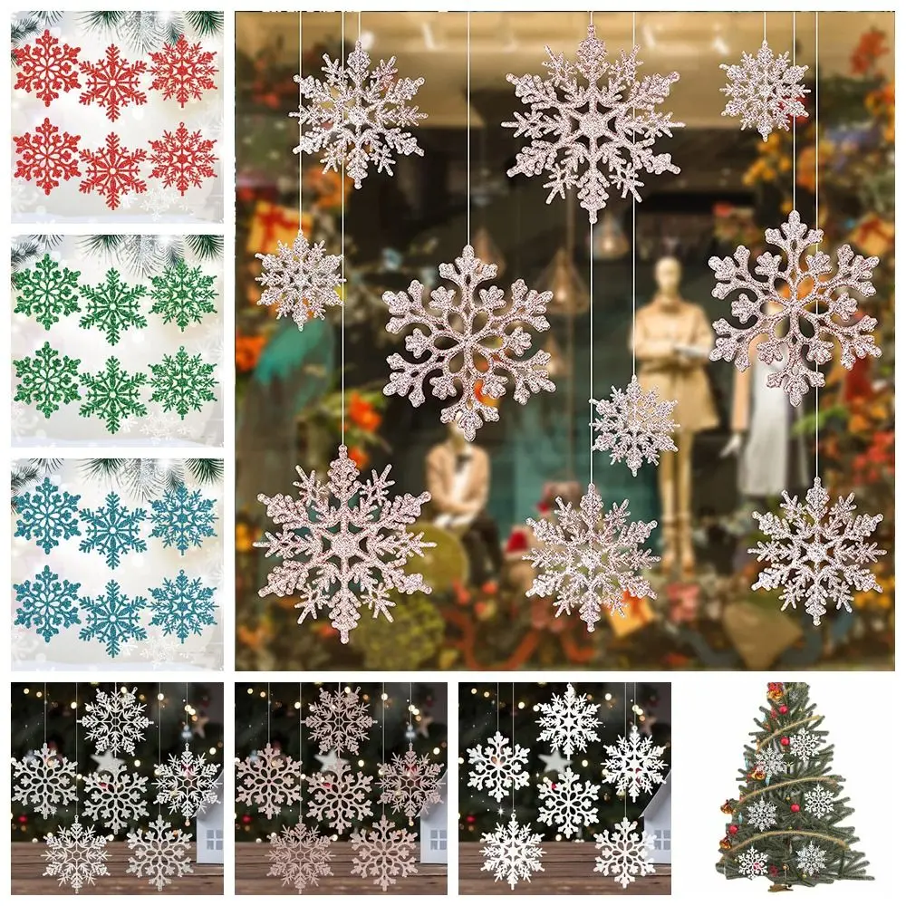 12pcs Plastic Snowflakes Fake Snow Flake Artificial Snow DIY Handmade Crafts  Christmas Trees Ornaments Decorations for Home - AliExpress