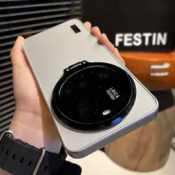 Ultra Thin Frosted Full Cover Case with Lens Protection and Anti - Drop Bracket for Vivo X200 Pro (Silver)