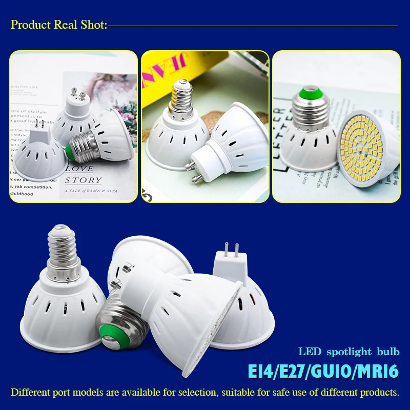 1-10PCS Led 스포트라이트 GU10 MR16 E27 E14 전구 AC 110V 220V 48 60 80 LED 실내 조명 3000K 6000K Bombillas