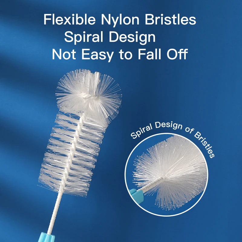 Simple Nylon Baby Feeding Milk Bottle Nipple Brush Set 2 Pack bottle brush,bottle cleaning brush,cleaning brush,cleaning brush set