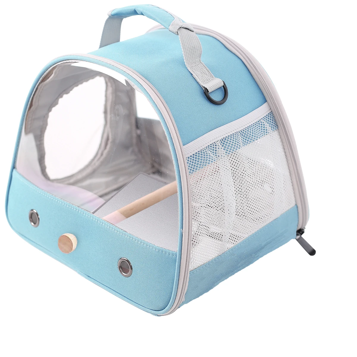 Bird Travel Carrier Portable Small Pet Bird Parrot Parakeet Cage Bag with Standing Perch and Soft Mat Side Mesh Window Pocket 4