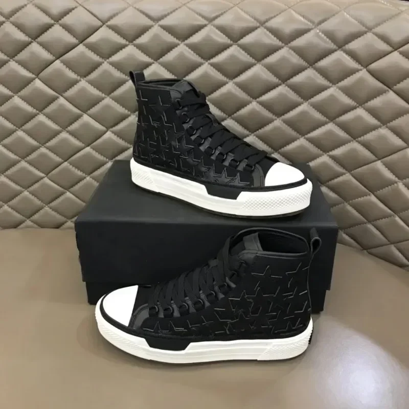 AM Men's Shoes Cashew Flower High Top Board Shoes for Men Fashion Casual Canvas New Trend Versatile Youth Sports Black Sneakers