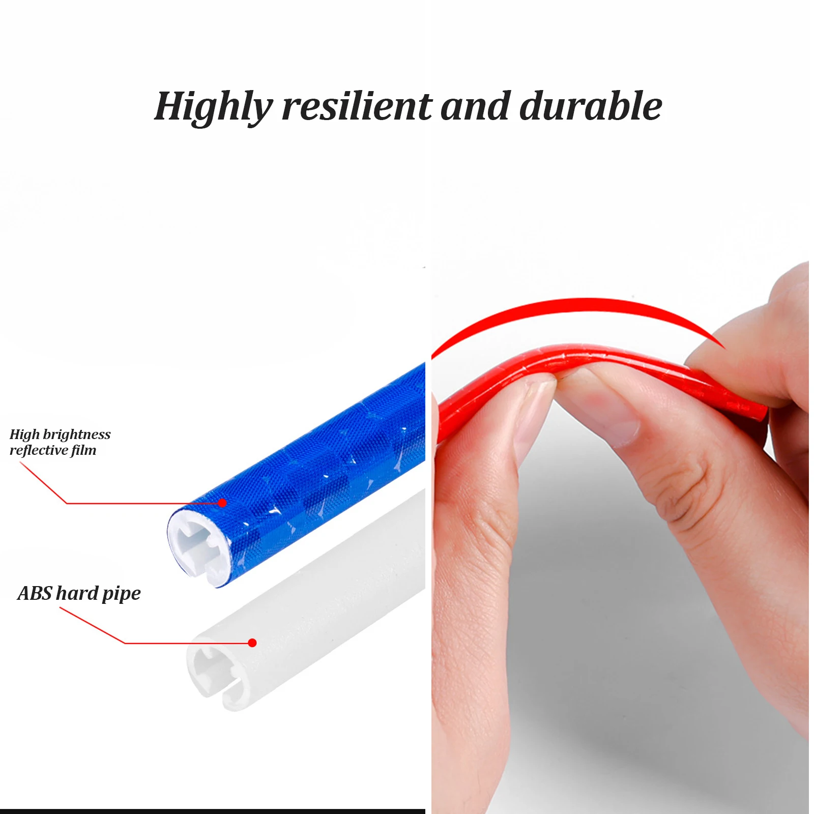 12Pcs Bike Riding Wheel Rim Spoke Mount Clip Tube Waterproof Warning Light Strip Reflector Reflective Outdoor Bicycle 75mm