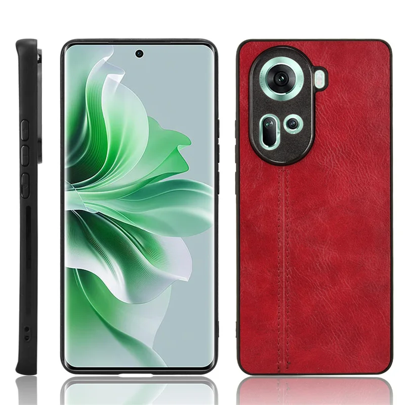 Per Oppo Reno 11 Global 5G Custodia Calfskin Soft Edge Custodia Rigida In Pelle Pu Per Oppo Reno 11 Global 5G Edition Case