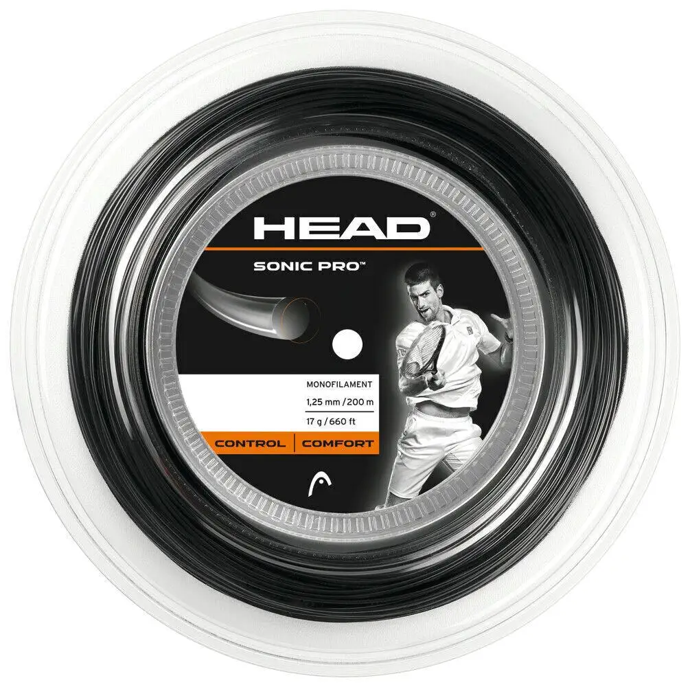 Sonic Pro 17g Tennis String Reel 200m 1.25mm Comfort Control-Black