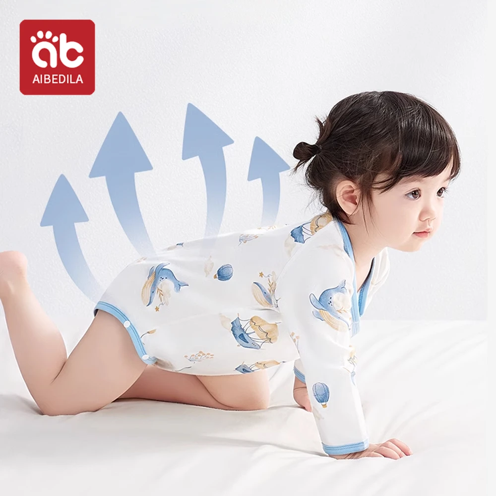 AIBEDILA Baby Boys Summer Thin Cartoon Rompers Baby Girls Short Sleeve Bodysuit Newborn Infants Jumpsuit New Costume 2