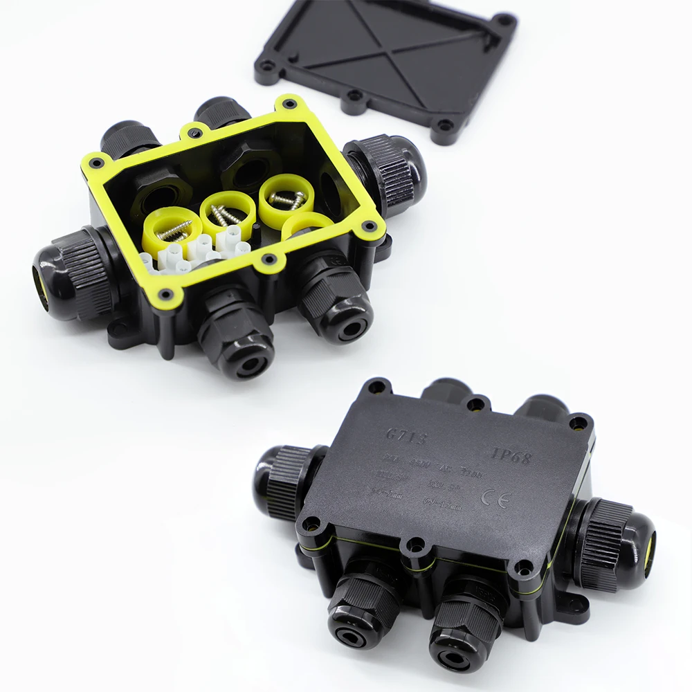 IP68 6 Way Electrical Juction Box 4-15mm Outdoor Underground Cable Junction Box Waterproof Box for Led Lighting Wire Connector