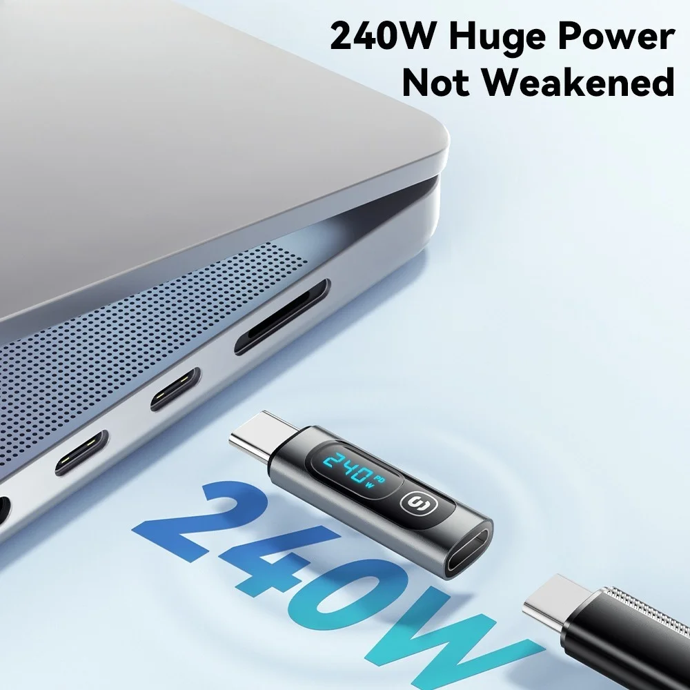 240W USB C Adapter Type C to USB C 3.0 2.0 OTG Connector Digital Display Data Adapter 100W For Macbook Pro Air Samsung
