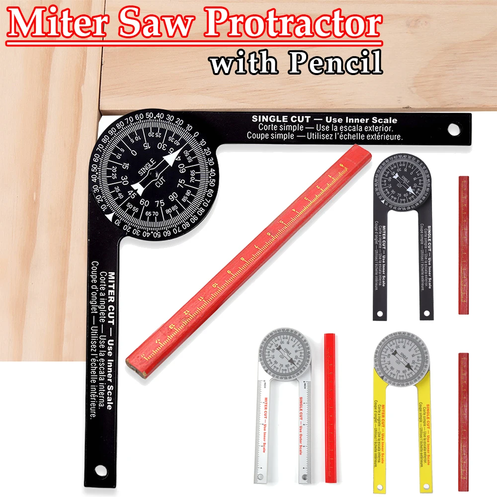 360&deg; Angle Finder Aluminium Alloy Miter Saw Protractor Woodworking Inclinometer Miter Saw Dividing Angle Measuring Device Tool