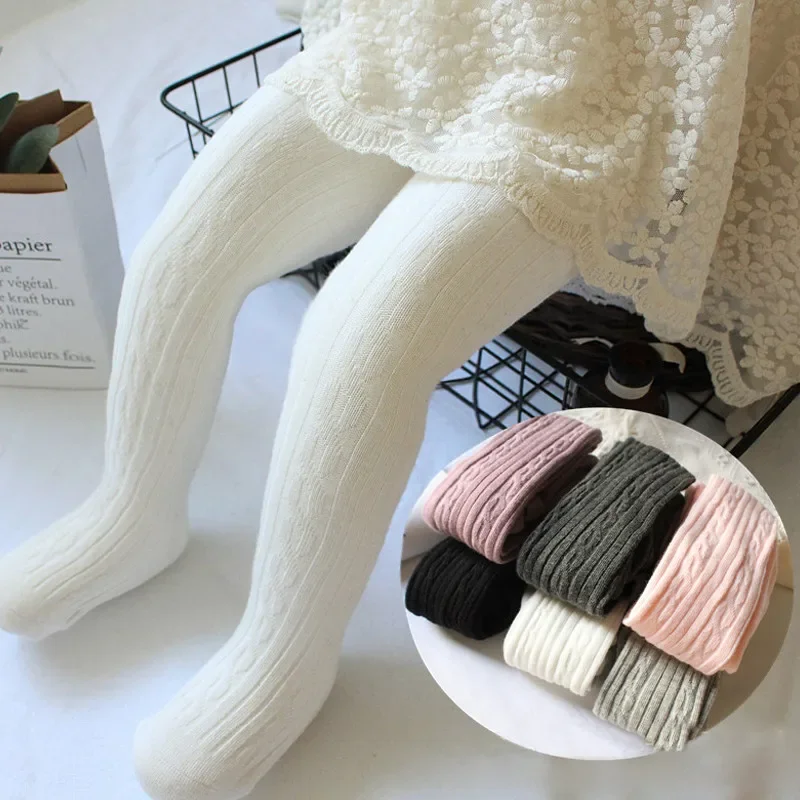 0-8 Years Cute Baby Girls Mesh Cable Knit Tights Spring Autumn Winter Cotton Stocking Breathable Pantyhose for Toddler Girl