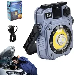 Versatile Magnetic LED Work Light - Solar Rechargeable, Waterproof, 5 Illumination Modes for Outdoor and Emergency Use (Style B)