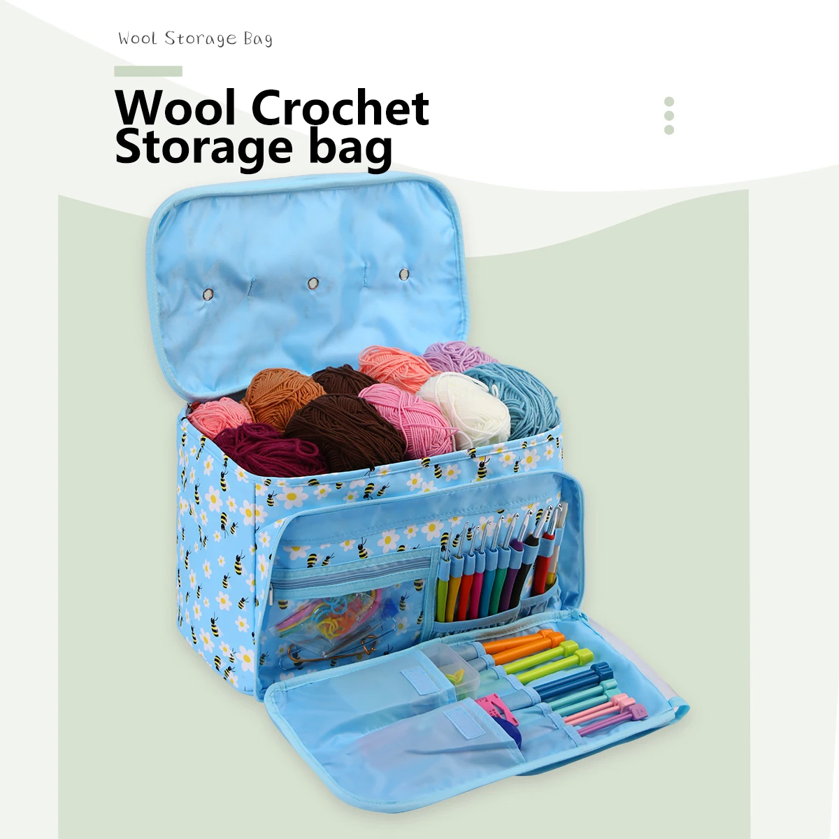 Yarn Storage Bag Yarn Storage Organizer Yarn Storage Bag Dandelion Square Knitting Tote Bag Waterproof Sewing Accessories Storage Bags Christmas Gift