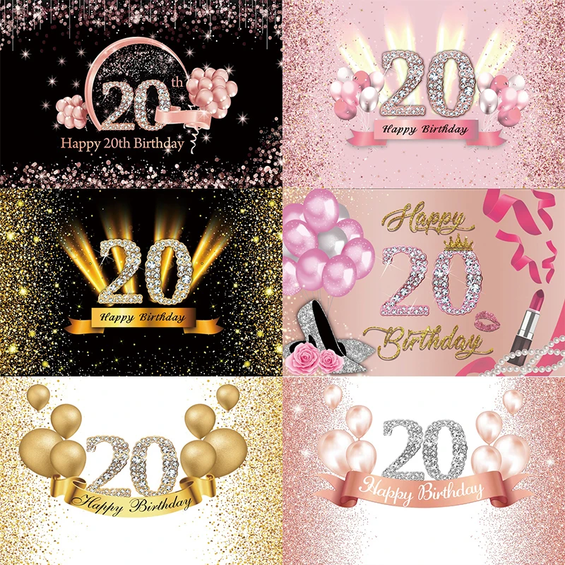

Фон для фотосъемки с надписью «Sweet Pink 20th»