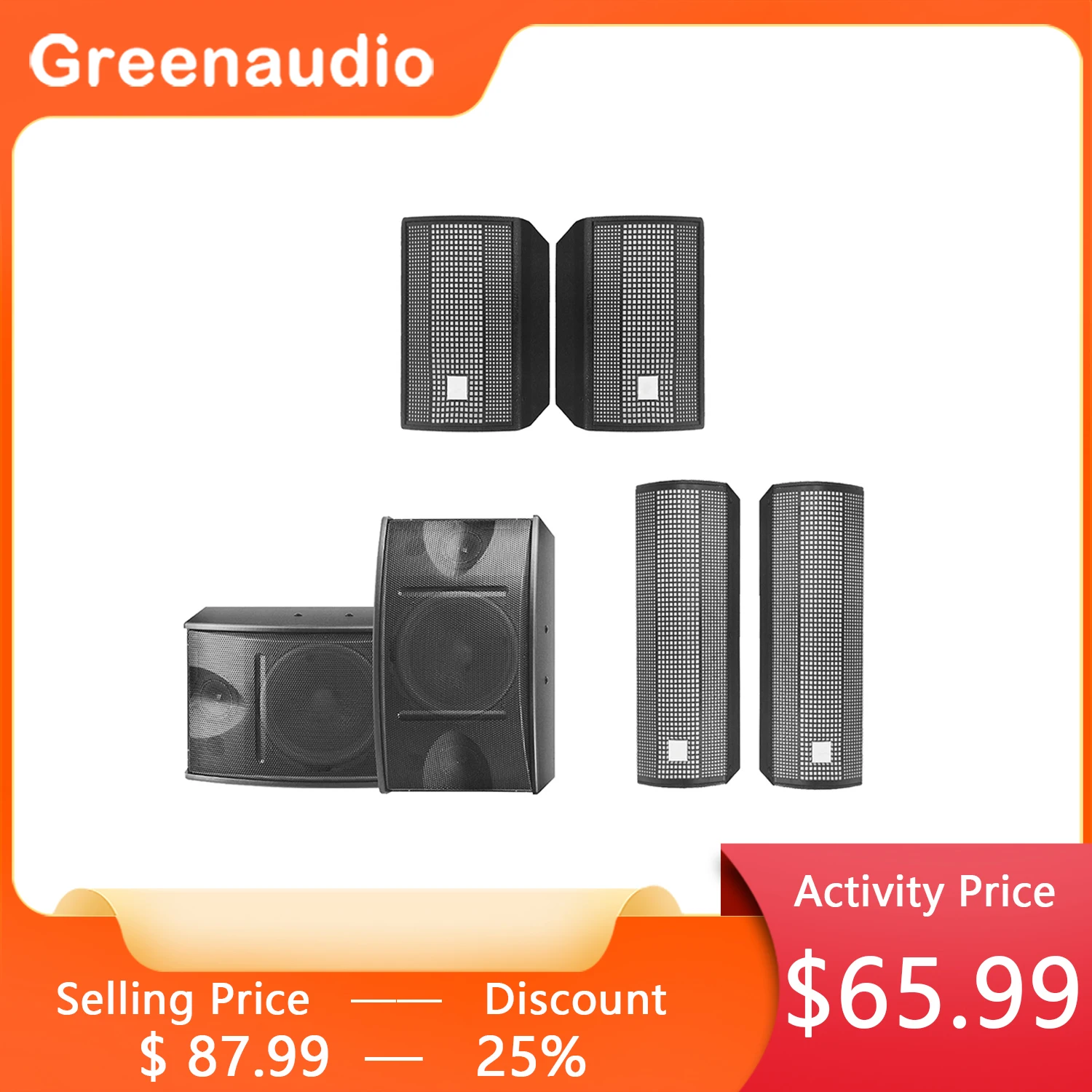 GAS-400 6-inch professional audio speaker 200W 800W high-power conference speaker suitable for KTV stage meetings and speeches