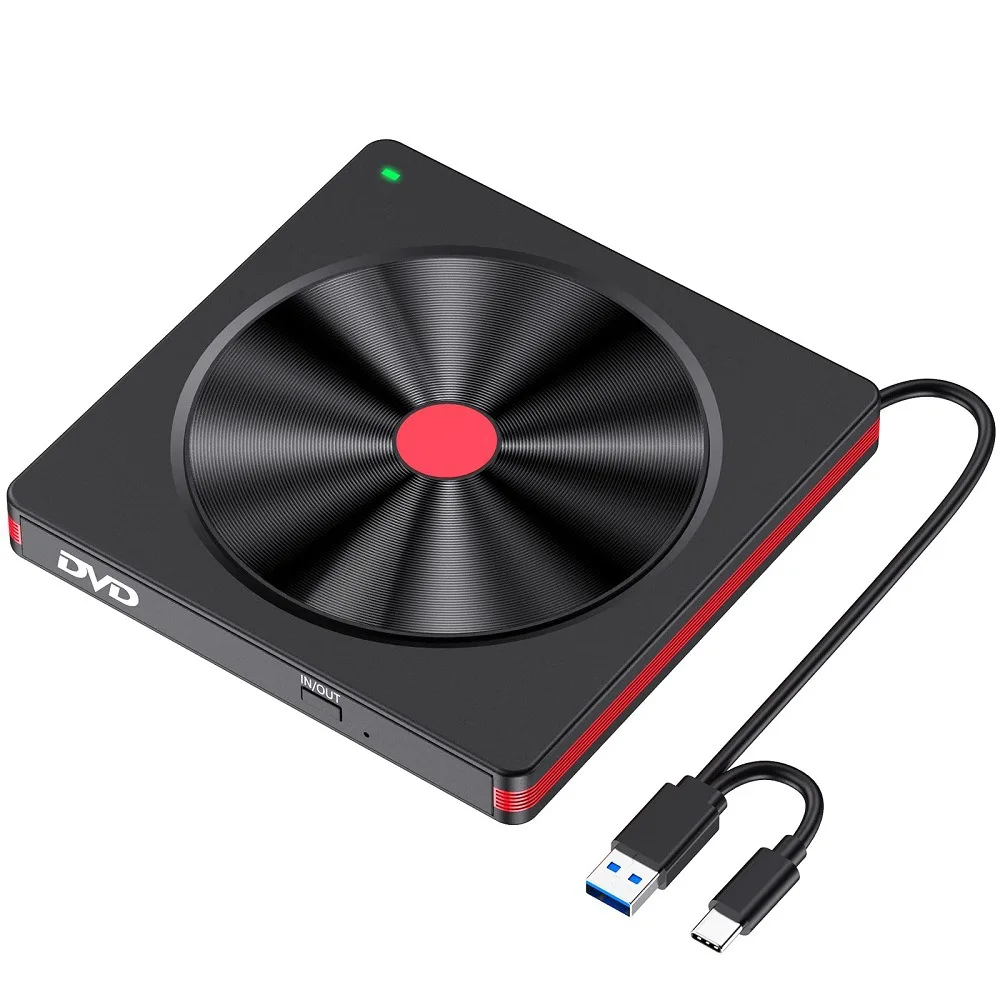 Portable External USB CD/DVD Drive with Integrated Read-Write Function