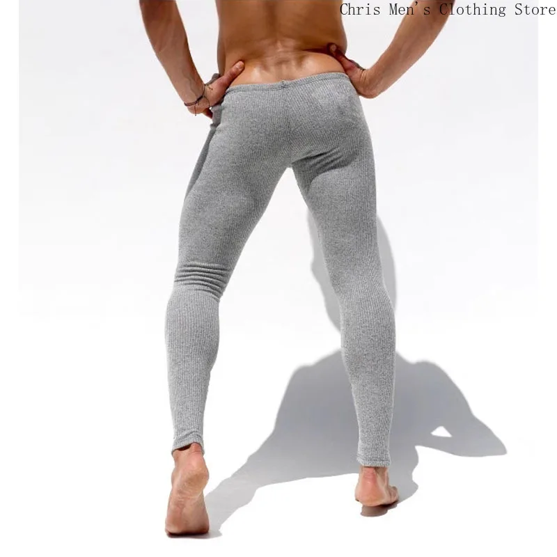 Soft and Comfortable Slim Foot Pants Autumn and Winter New Men's Elastic Striped Knitted Pants Men's Elastic Fitness Pants Gym 4