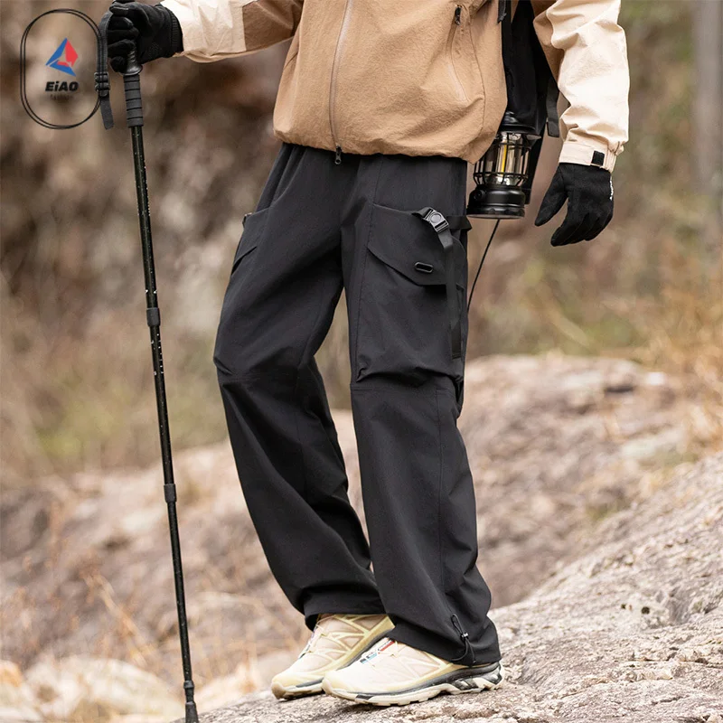 EIAO ​Men Softshell Hiking Pants Spring Summer Waterproof Mountain Style Outdoor Fishing Windproof Anti-Wrinkle Casual Trousers​