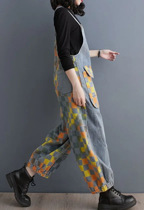 Pantalones Bombachos Pantalon De Pechera De Mezclilla Para Mujer