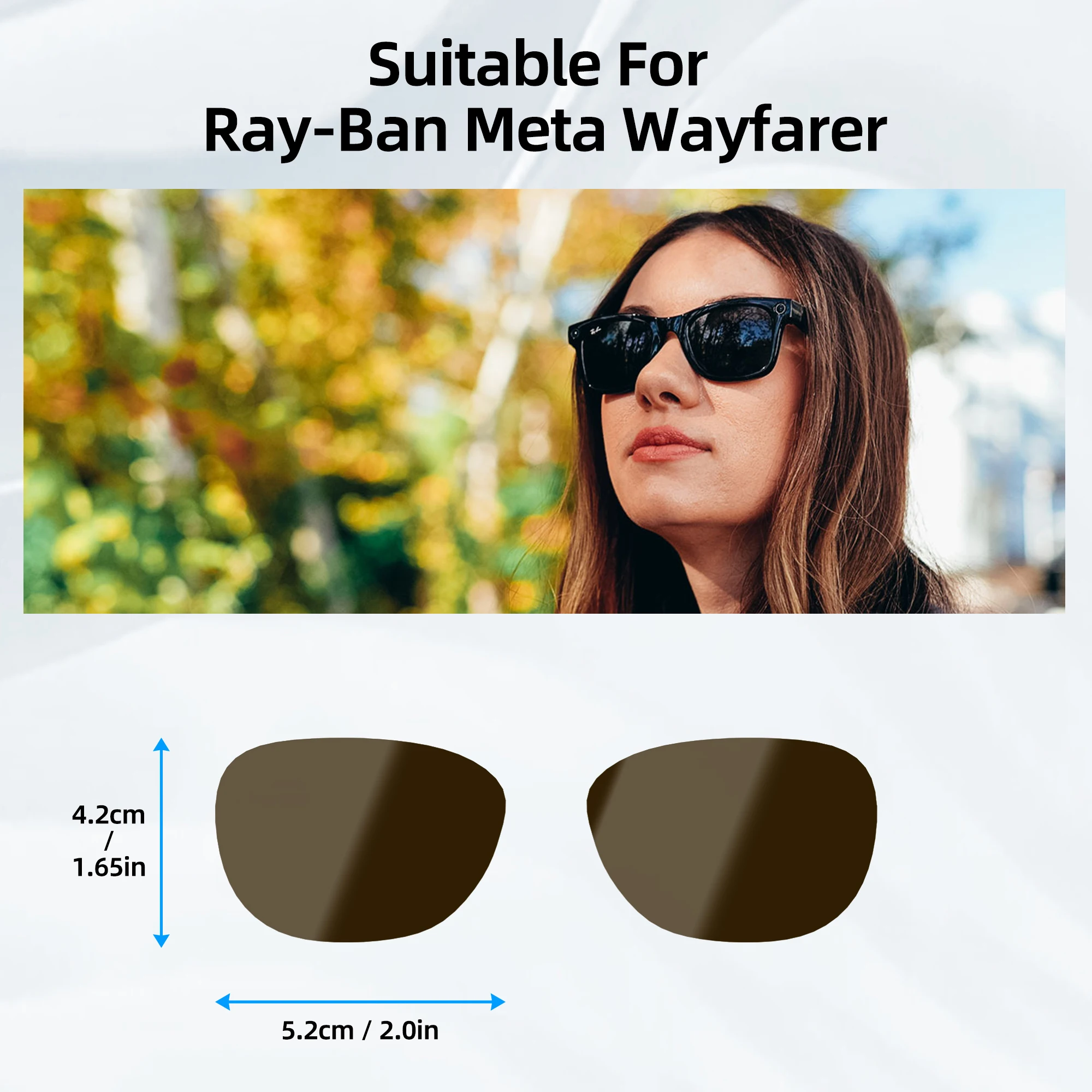 Hibloks Compatible (Large) Smart Glasses Replaceable Lens for Man and Woman RW4