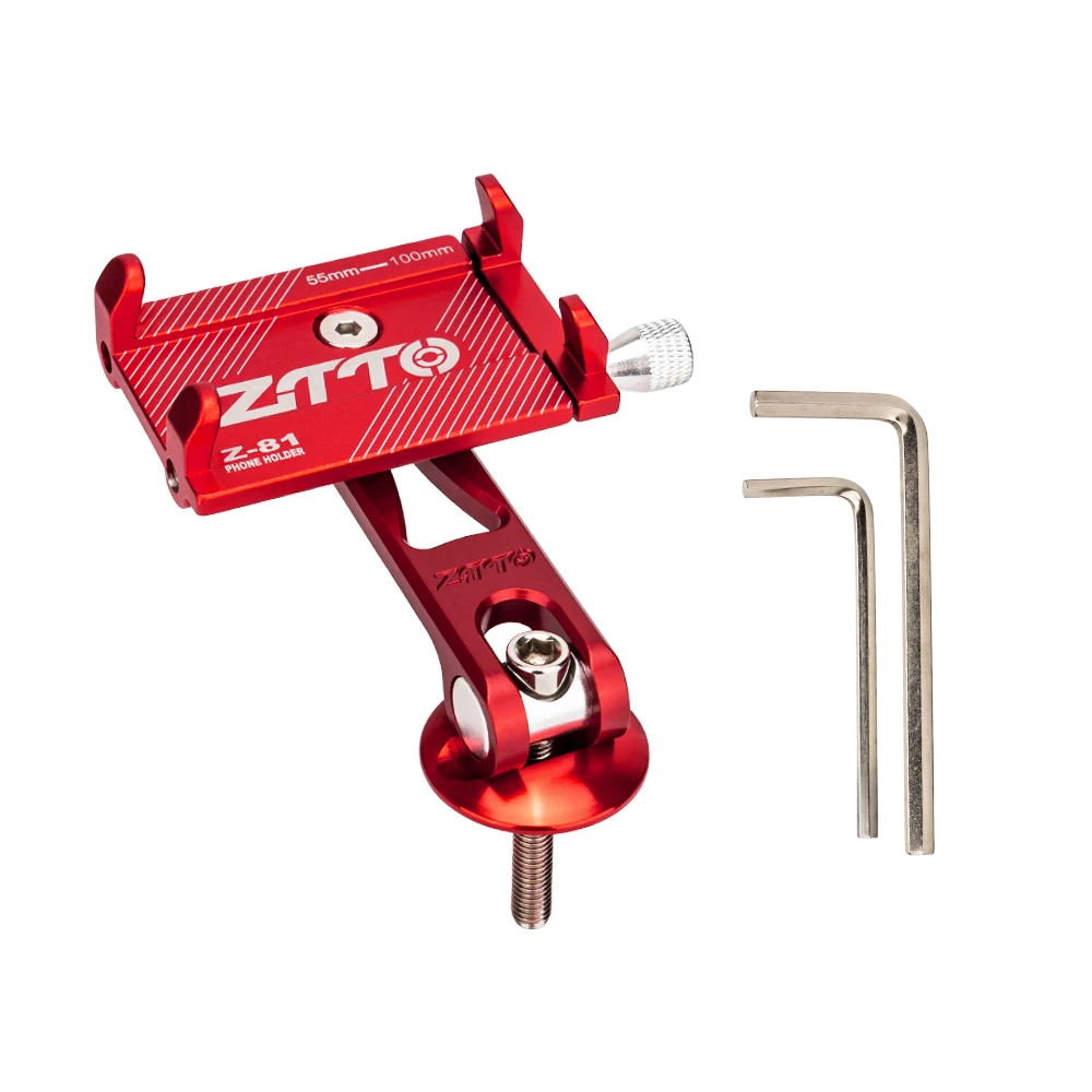 Support Téléphone ZTTO Z-81 Pour Vélo, Scooter, Moto, Aluminium, Pour écrans 4.5 à 7 Pouces, Rouge/argent/noir
