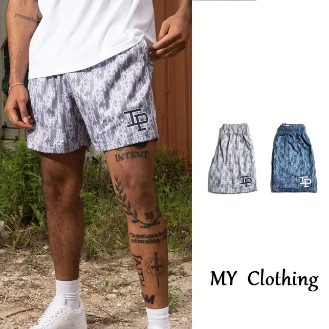 Trendy American Style Ip Sports Collaborative Muscle Type Men's Fitness Basketball Running Breathable Four Shorts Cross-border